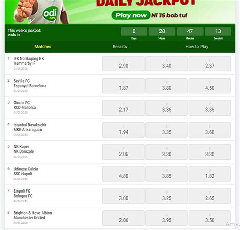 odibet jackpot prediction|Odibets Jackpot Predictions .
